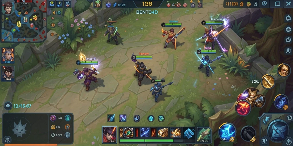 Tampilan gameplay intens BENTO4D dengan karakter yang unik.