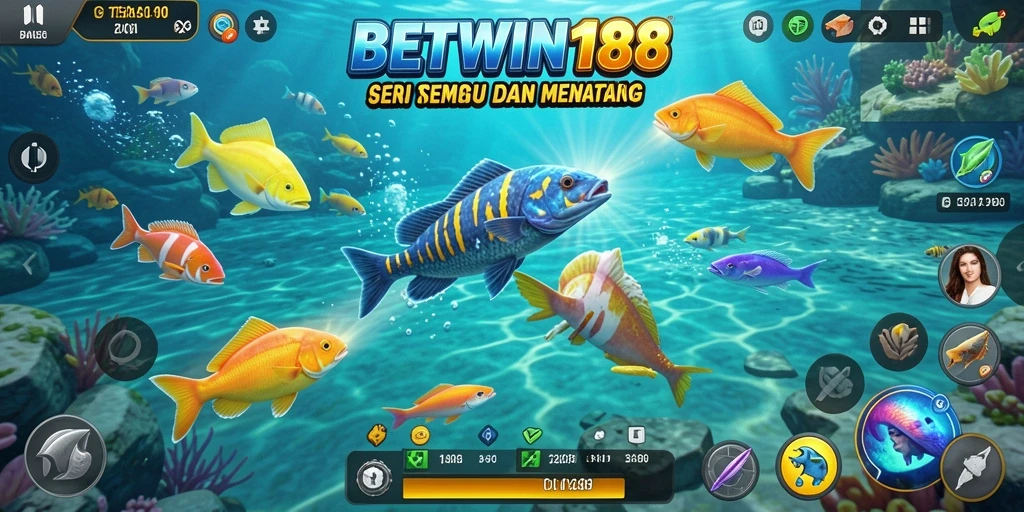 Screenshot gameplay BETWIN188 dengan aksi menembak ikan yang seru.