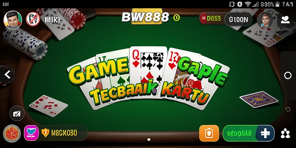Tampilan seru gameplay Gaple di BW888 yang menantang.