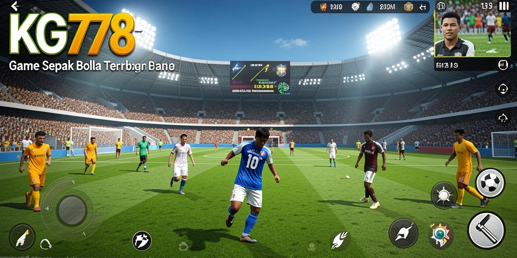 Screenshot gameplay KG778 menampilkan momen-momen seru dalam pertandingan sepak bola.
