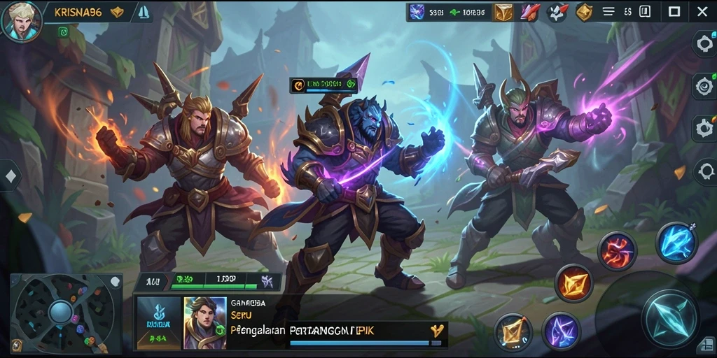 Tampilan aksi seru dalam gameplay KRISNA96 yang menarik.