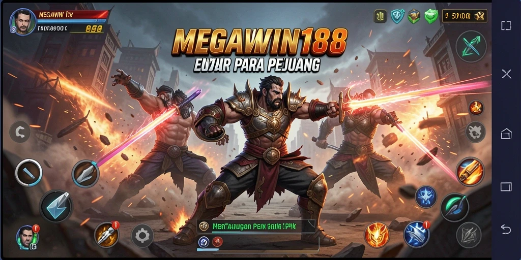 Tampilan gameplay seru di arena pertarungan MEGAWIN188.